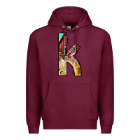 Burgundy farm life alphabet lowercase letters k Premium Hoodie - BundleAndBundleShop
