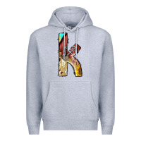Heather Grey farm life alphabet lowercase letters k Premium Hoodie - BundleAndBundleShop