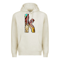 Oatmeal Heather farm life alphabet lowercase letters k Premium Hoodie - BundleAndBundleShop