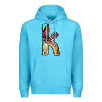 Ocean Blue farm life alphabet lowercase letters k Premium Hoodie - BundleAndBundleShop