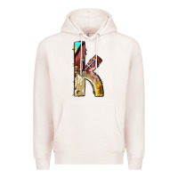 Pale Pink farm life alphabet lowercase letters k Premium Hoodie - BundleAndBundleShop