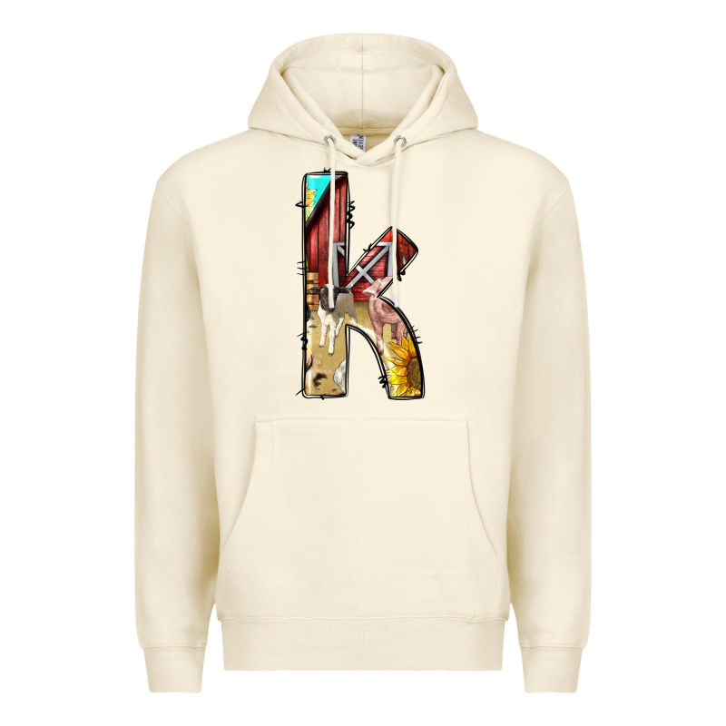 Farm Life Alphabet Lowercase Letters K Premium Hoodie by BundleAndBundleShop | Teevron