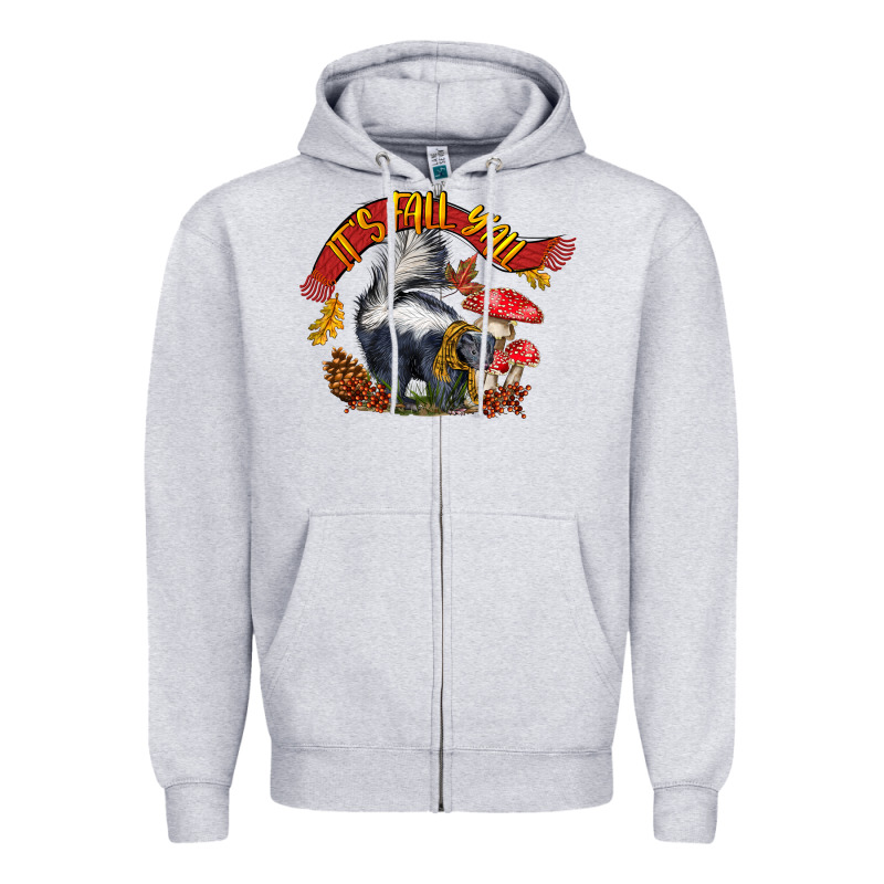 It's Fall Y'all Skunk Zipper Hoodie by LillyAllenDesigns | Teevron