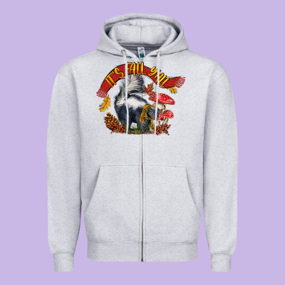 It's Fall Y'all Skunk Zipper Hoodie Designed By Lillyallendesigns