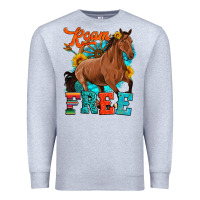 Heather Grey roam free galloping Premium Sweatshirt - Artiststas