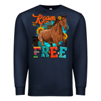 Navy roam free galloping Premium Sweatshirt - Artiststas