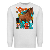 Oatmeal Heather roam free galloping Premium Sweatshirt - Artiststas