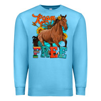 Ocean Blue roam free galloping Premium Sweatshirt - Artiststas