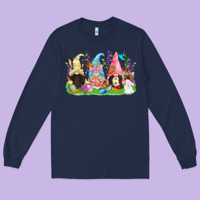 Easter Gnomes Easter Day Long Sleeve Tee Designed By Cowgirlartshop