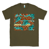 Army Green Leopard and Aztec Background Western Classic Tee - texasbilliewilder