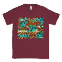 Burgundy Leopard and Aztec Background Western Classic Tee - texasbilliewilder