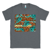 Charcoal Heather Leopard and Aztec Background Western Classic Tee - texasbilliewilder