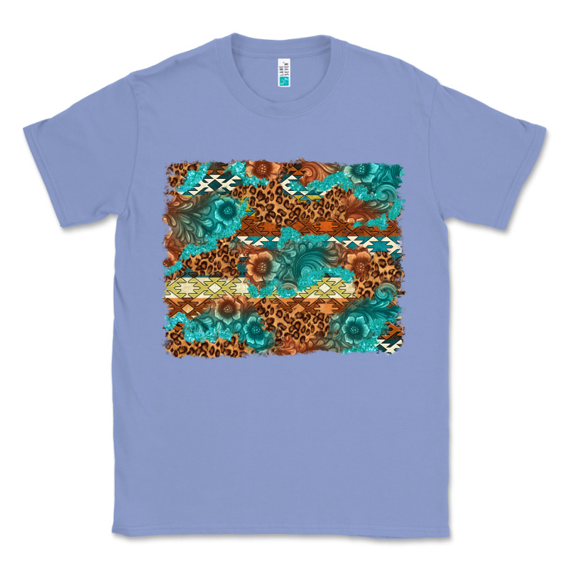 Leopard And Aztec Background Western Classic Tee by texasbilliewilder | Teevron