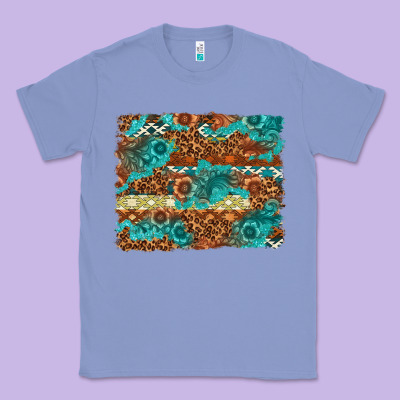 Leopard And Aztec Background Western Classic Tee Designed By Texasbilliewilder