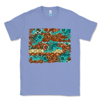 Colony Blue Leopard and Aztec Background Western Classic Tee - texasbilliewilder