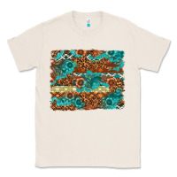 Natural Leopard and Aztec Background Western Classic Tee - texasbilliewilder