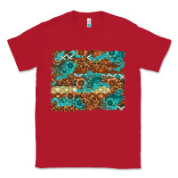 Red Leopard and Aztec Background Western Classic Tee - texasbilliewilder