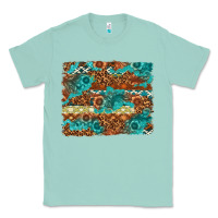 Seafoam Leopard and Aztec Background Western Classic Tee - texasbilliewilder