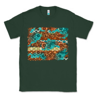 Sports Green Leopard and Aztec Background Western Classic Tee - texasbilliewilder