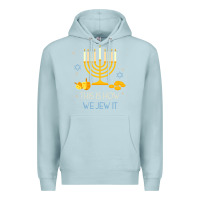Blue Mist this is how we jew it funny jewish ugly hanukkah christmas Premium Hoodie - minhPixels