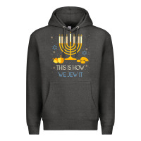 Charcoal Heather this is how we jew it funny jewish ugly hanukkah christmas Premium Hoodie - minhPixels