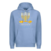 Colony Blue this is how we jew it funny jewish ugly hanukkah christmas Premium Hoodie - minhPixels