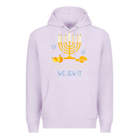 Lilac this is how we jew it funny jewish ugly hanukkah christmas Premium Hoodie - minhPixels