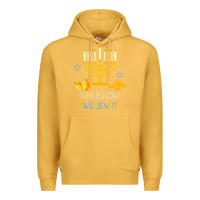 Mustard this is how we jew it funny jewish ugly hanukkah christmas Premium Hoodie - minhPixels