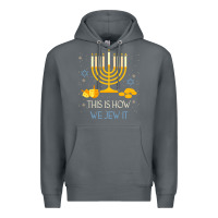 Rock this is how we jew it funny jewish ugly hanukkah christmas Premium Hoodie - minhPixels