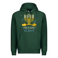 Sports Green this is how we jew it funny jewish ugly hanukkah christmas Premium Hoodie - minhPixels