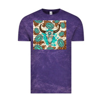 Cloud Purple gemstone bull skull leopard Vintage Tee - TumblerDesignByShophia