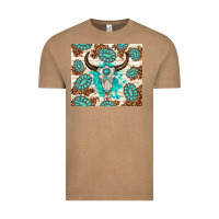 Vintage Coffee gemstone bull skull leopard Vintage Tee - TumblerDesignByShophia