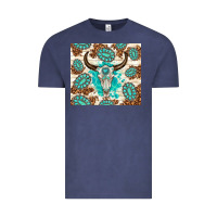 Vintage Denim gemstone bull skull leopard Vintage Tee - TumblerDesignByShophia