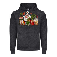 Vintage Black western santa cowboy coffe cups christmas Vintage Hoodie - CowGirlArtShop