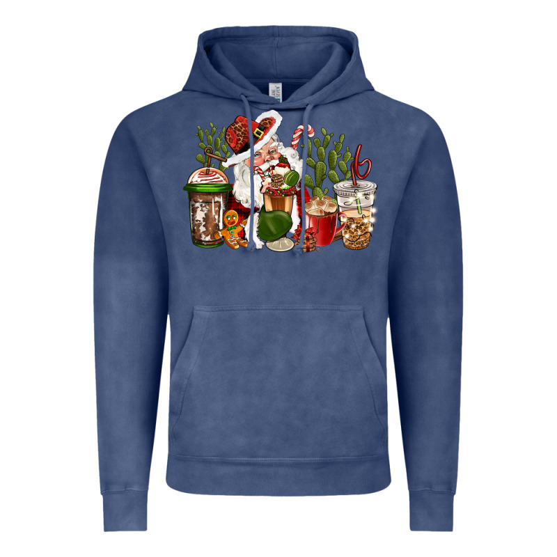 Western Santa Cowboy Coffe Cups Christmas Vintage Hoodie by CowGirlArtShop | Teevron