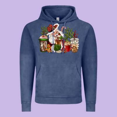 Western Santa Cowboy Coffe Cups Christmas Vintage Hoodie Designed By Cowgirlartshop