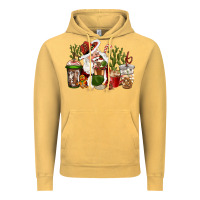 Vintage Mustard western santa cowboy coffe cups christmas Vintage Hoodie - CowGirlArtShop