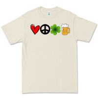 Bone Funny St Patricks Day Love Peace Clover and Beer Premium Tee - Bettercallsaul
