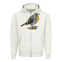 Oatmeal Heather yellow breast Zipper Hoodie - LillyAllenDesigns