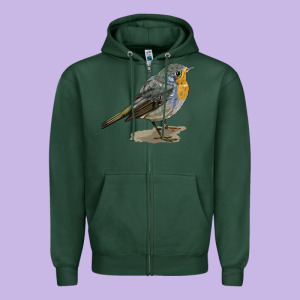 Yellow Breast Zipper Hoodie Designed By Lillyallendesigns