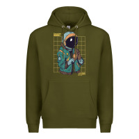 Army Green astronaut space travel retro aesthetic streetwear t shirt Premium Hoodie - minhPixels