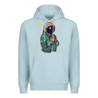 Blue Mist astronaut space travel retro aesthetic streetwear t shirt Premium Hoodie - minhPixels