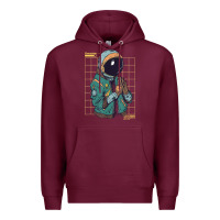 Burgundy astronaut space travel retro aesthetic streetwear t shirt Premium Hoodie - minhPixels