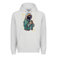 Dove Grey astronaut space travel retro aesthetic streetwear t shirt Premium Hoodie - minhPixels