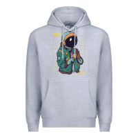 Heather Grey astronaut space travel retro aesthetic streetwear t shirt Premium Hoodie - minhPixels