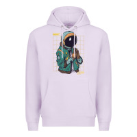 Lilac astronaut space travel retro aesthetic streetwear t shirt Premium Hoodie - minhPixels
