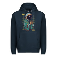 Navy astronaut space travel retro aesthetic streetwear t shirt Premium Hoodie - minhPixels