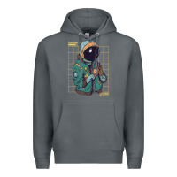 Rock astronaut space travel retro aesthetic streetwear t shirt Premium Hoodie - minhPixels