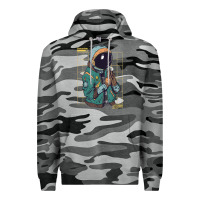 Slate Camo astronaut space travel retro aesthetic streetwear t shirt Premium Hoodie - minhPixels