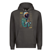 Smoke astronaut space travel retro aesthetic streetwear t shirt Premium Hoodie - minhPixels